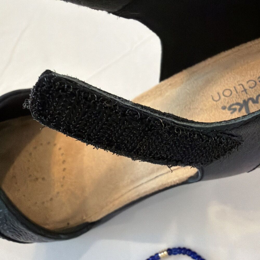 Clarks Womens Sz 9.5 US 41 EU Emily 2 Ketra Black Ankle Strap Heels 7730304 EUC - Picture 12 of 14
